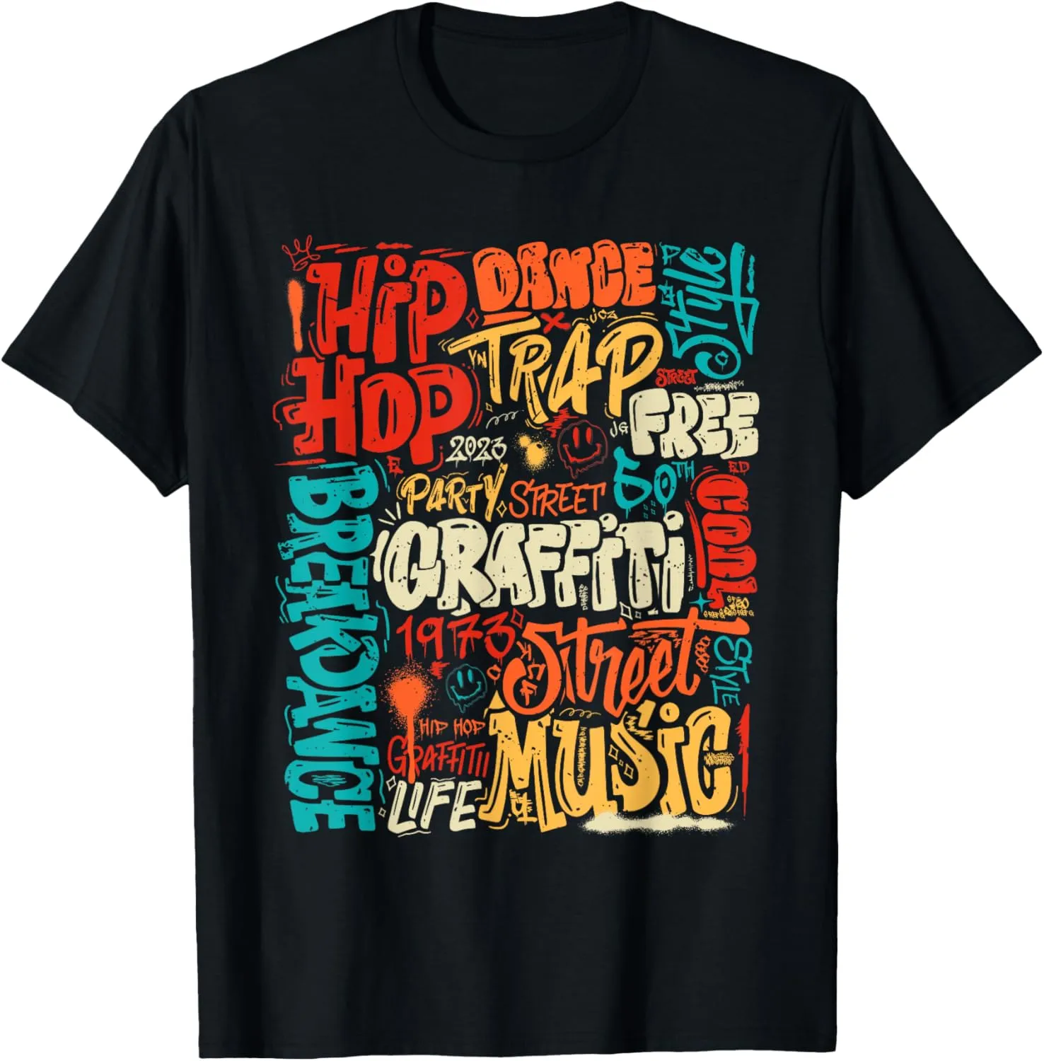 50th Music And Hip hop Graffiti Cassette Vintage Retro T-Shirt