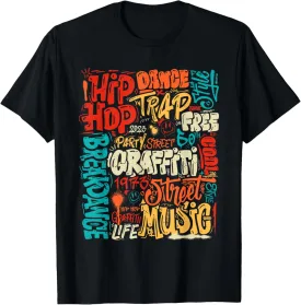 50th Music And Hip hop Graffiti Cassette Vintage Retro T-Shirt