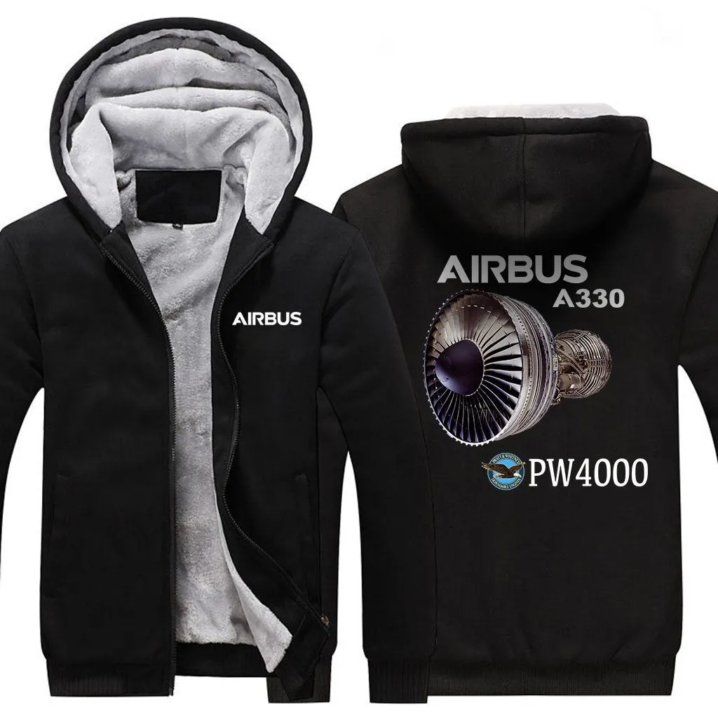 AIRBUS A330 PW4000 WINTER THICK ZIP SWEATSHIRTS