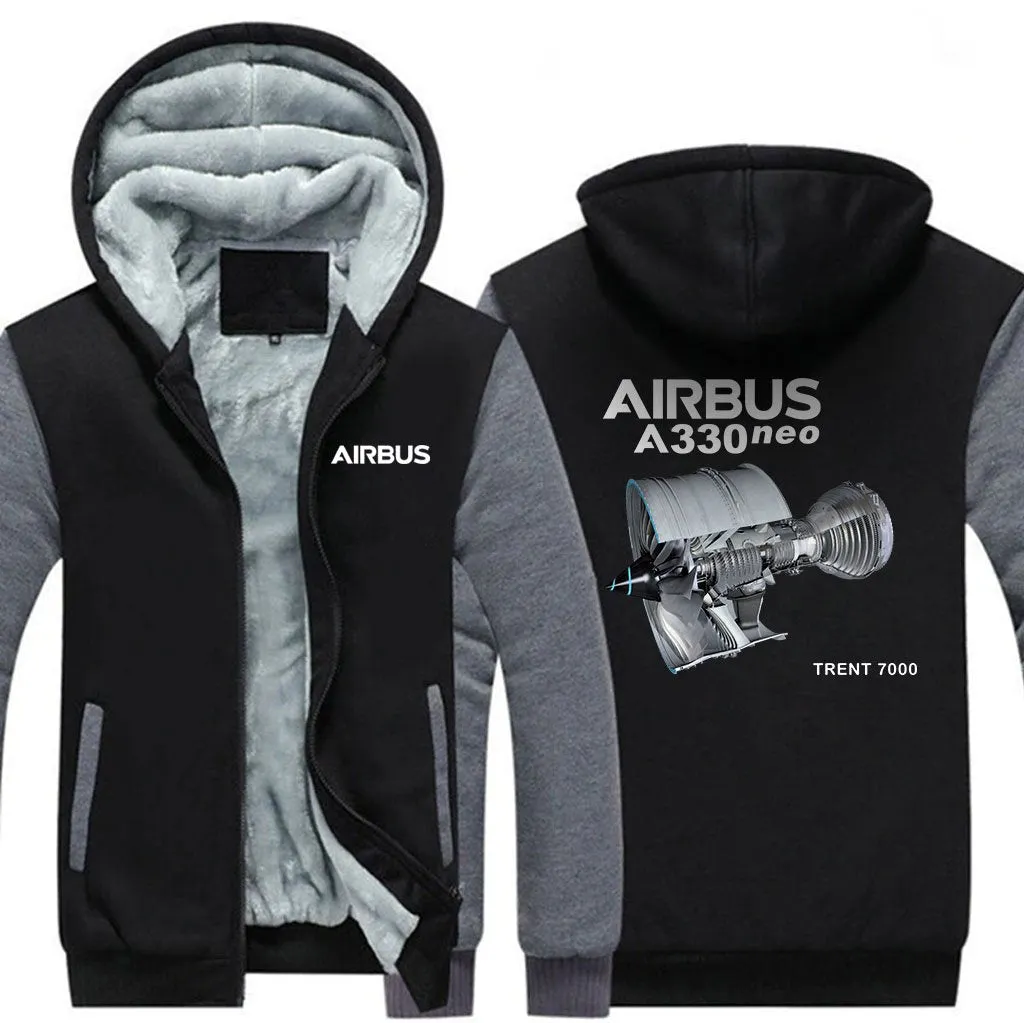 AIRBUS A330NEO TRENT 7000 WINTER THICK ZIP SWEATSHIRTS