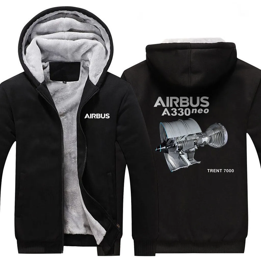 AIRBUS A330NEO TRENT 7000 WINTER THICK ZIP SWEATSHIRTS