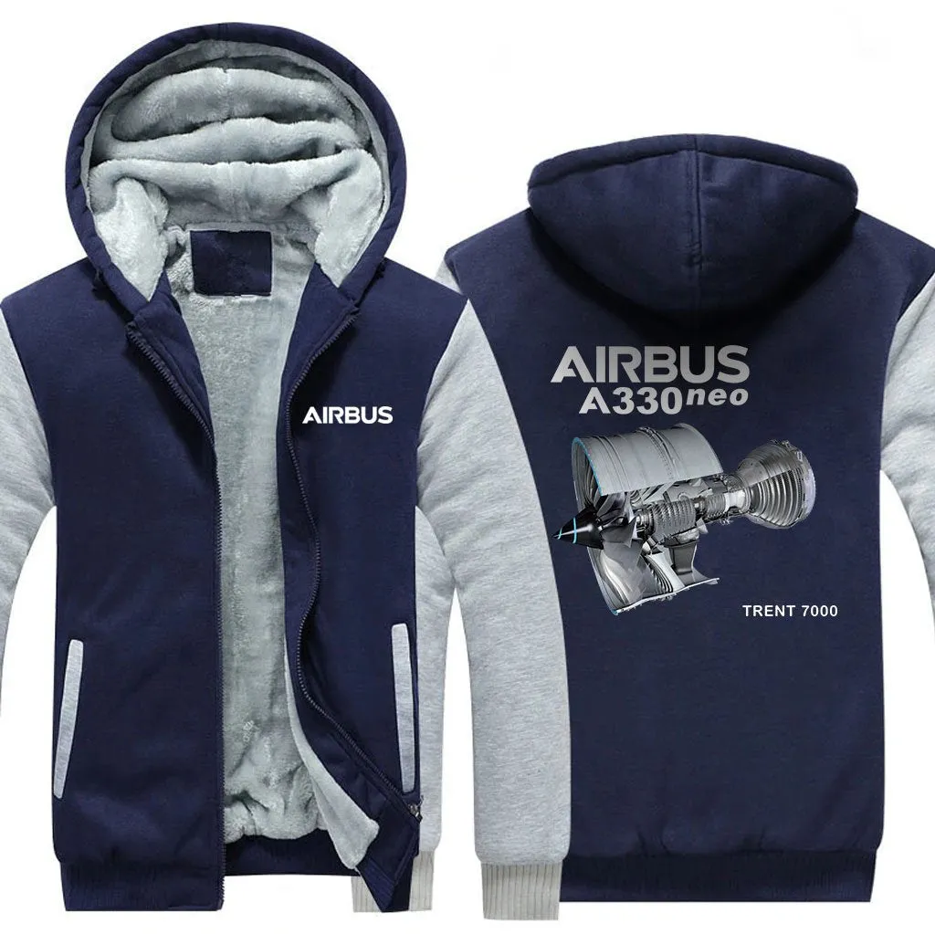 AIRBUS A330NEO TRENT 7000 WINTER THICK ZIP SWEATSHIRTS