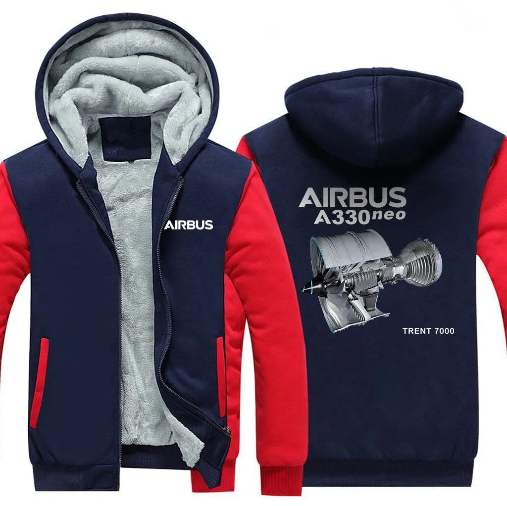 AIRBUS A330NEO TRENT 7000 WINTER THICK ZIP SWEATSHIRTS