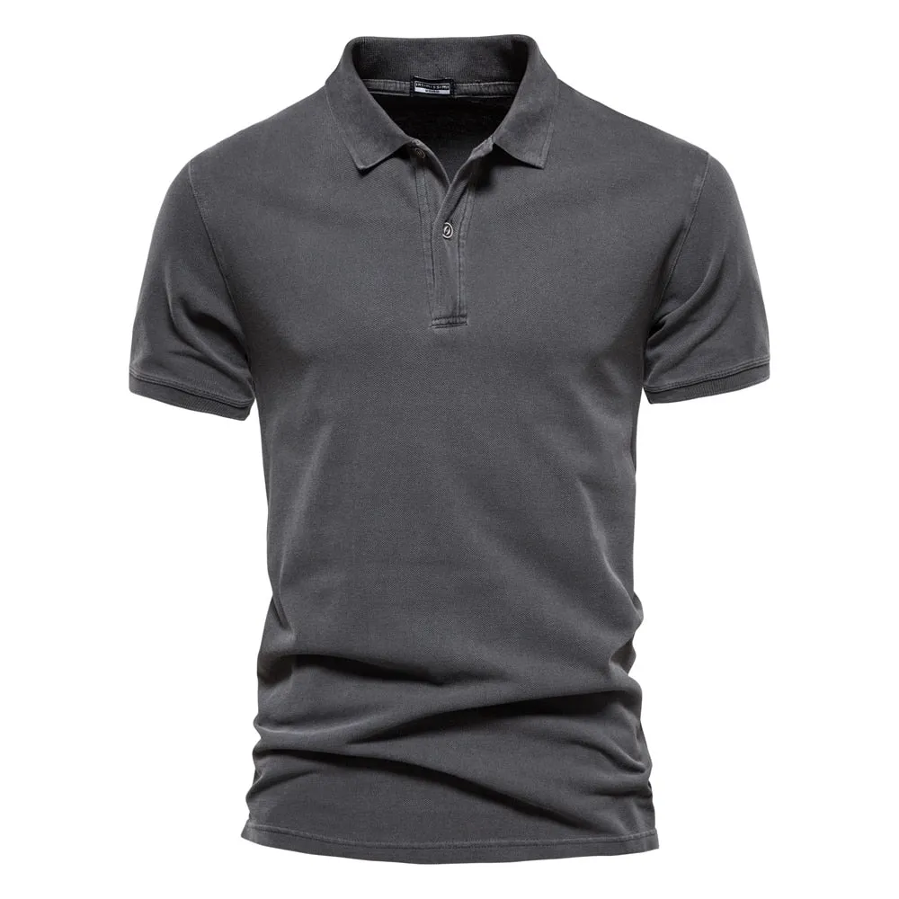 Angelo Ricci™ 100% Cotton Casual Short Sleeve Turndown Polo Shirt