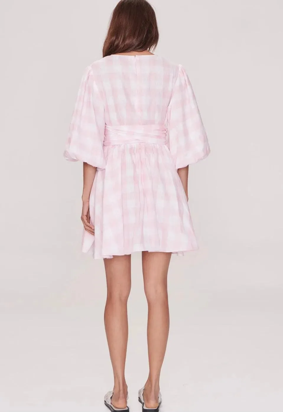 Apartment Clothing Rosamund Wrap Dress in Pink and White - Final Sale