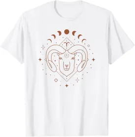 Aries Sign Zodiac Astrology Moon Phases Ram March April T-Shirt