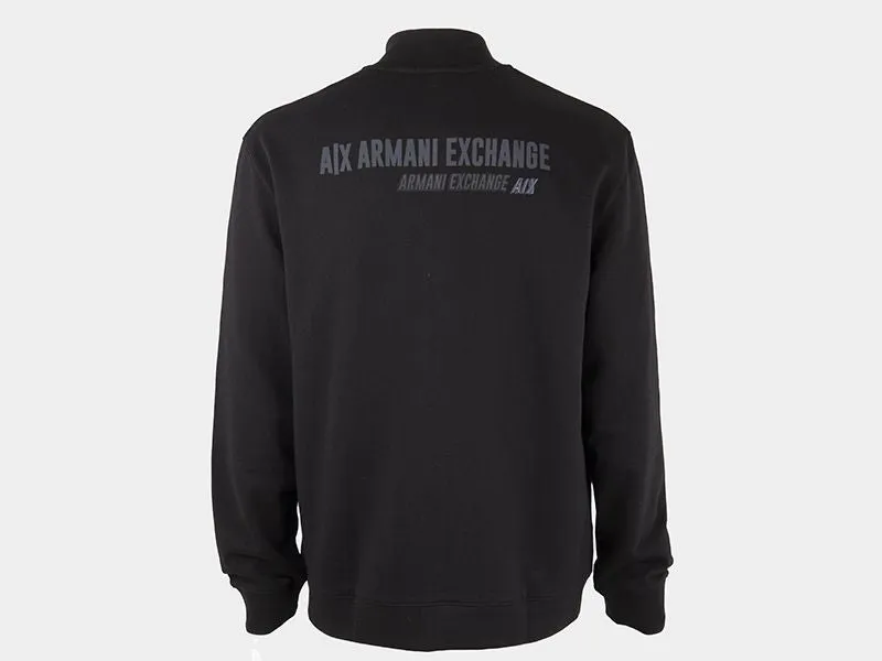 Armani Exchange Black Grey Zipper Sweatshirt