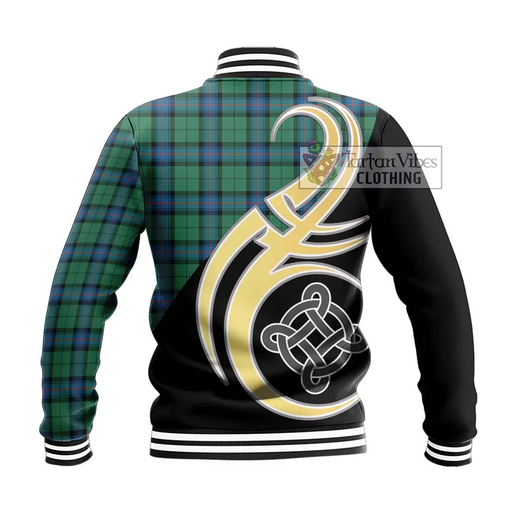Armstrong Ancient Tartan Baseball Jacket with Family Crest and Celtic Symbol Style