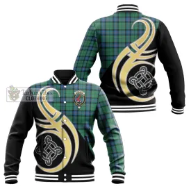 Armstrong Ancient Tartan Baseball Jacket with Family Crest and Celtic Symbol Style