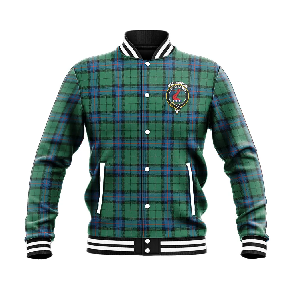 Armstrong Ancient Tartan Baseball Jacket with Family Crest