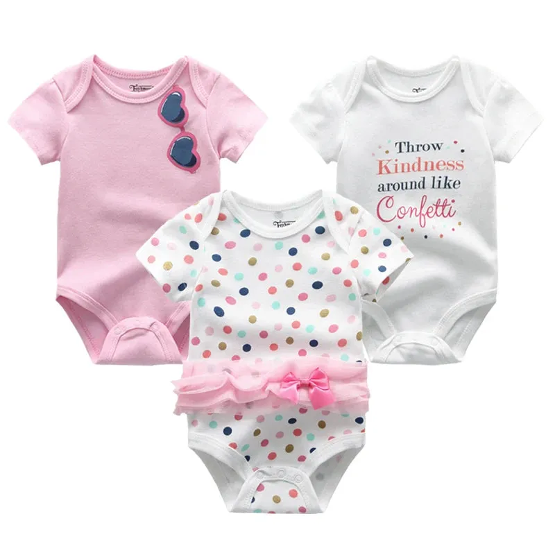 Baby Jumpsuits 3-Piece Newborn Set Bodysuit - 100% Cotton