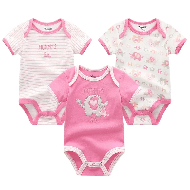 Baby Jumpsuits 3-Piece Newborn Set Bodysuit - 100% Cotton