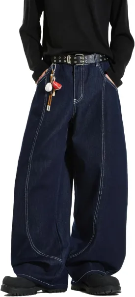 Baggy Barrel Jeans for Woman Men Wide Leg Loose Fit Jeans Y2K Hip Hop Streetwear Denim Pants