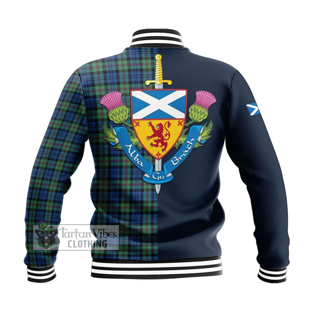 Baird Ancient Tartan Baseball Jacket Alba with Scottish Lion Royal Arm Half Style