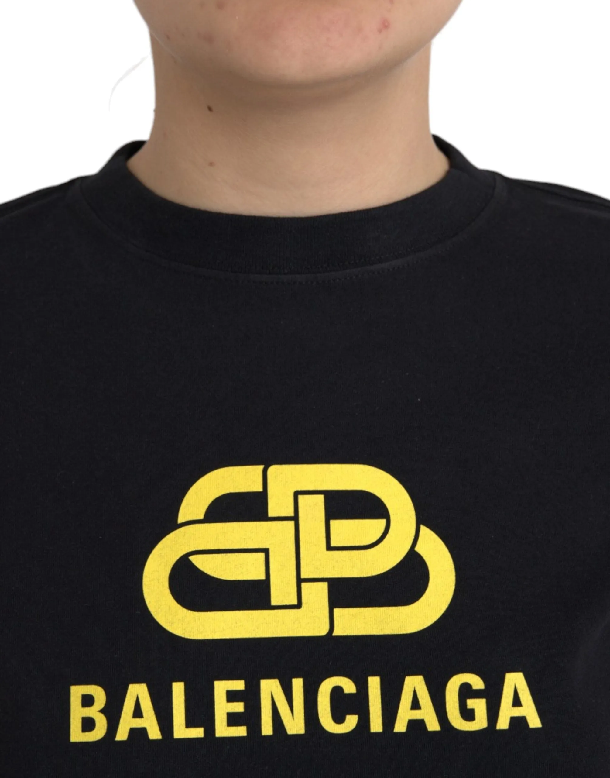 Balenciaga  Cotton Logo Print Crew Neck Short Sleeves Women's T-shirt