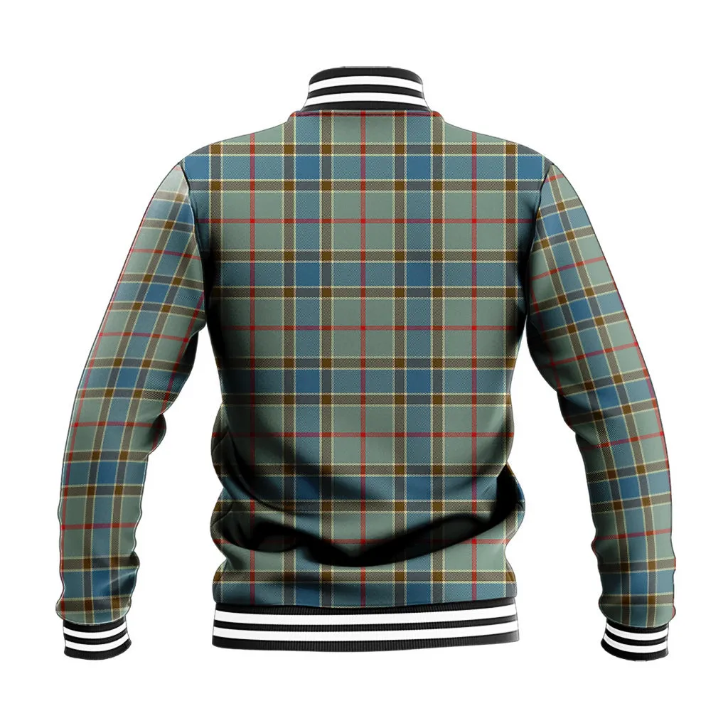 Balfour Blue Tartan Baseball Jacket with Family Crest