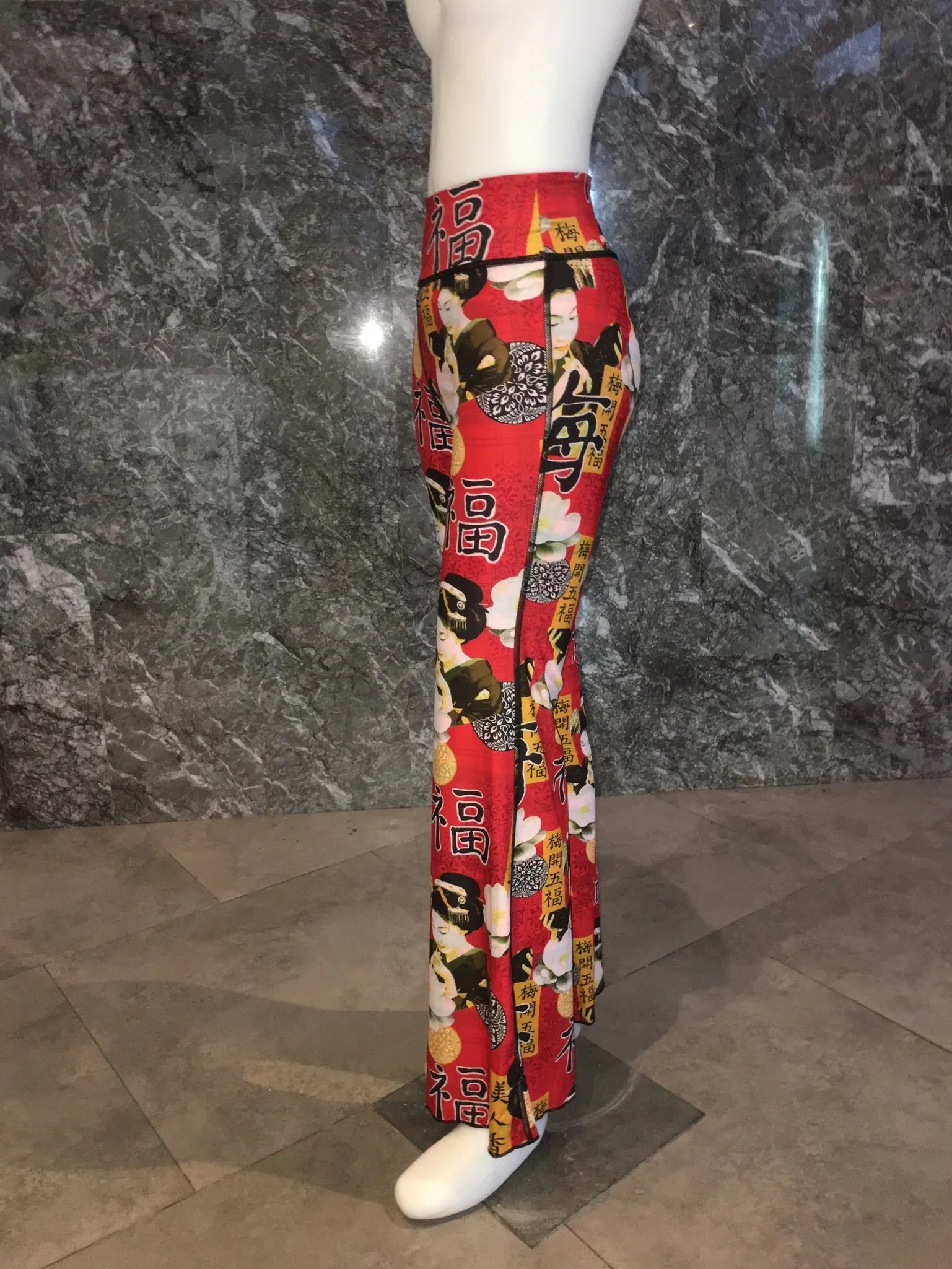 BELL BOTTOMS RED GEISHA/RED PLAID  (long length)