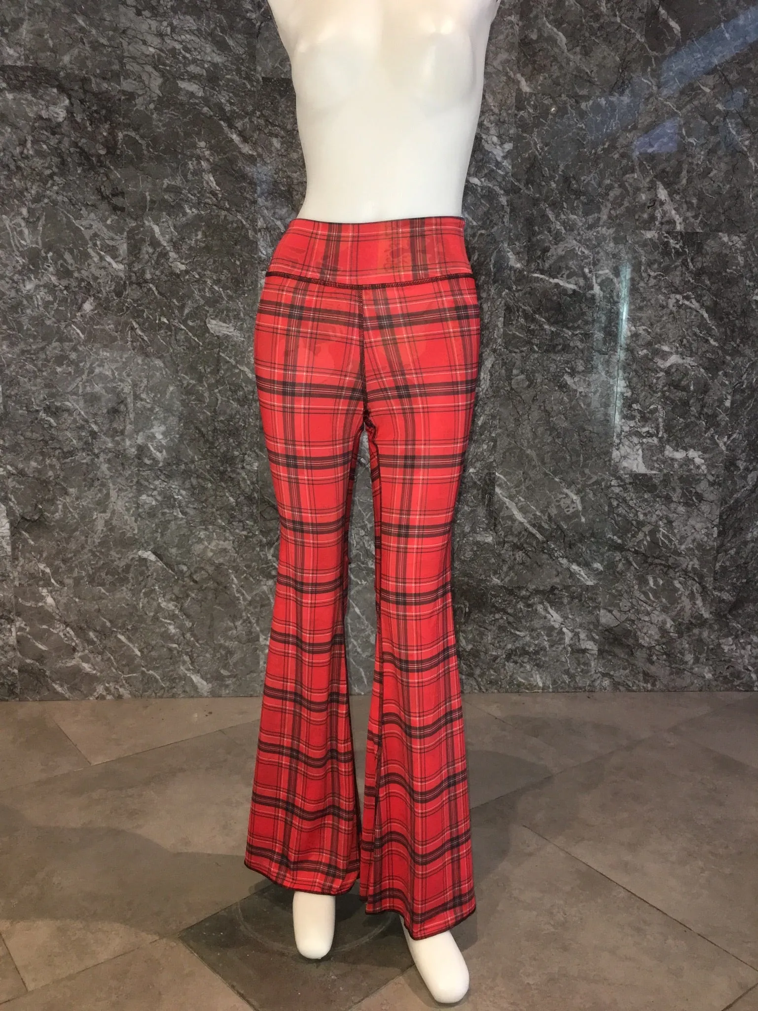 BELL BOTTOMS RED GEISHA/RED PLAID  (long length)