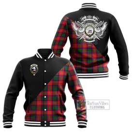Belsches Tartan Baseball Jacket with Family Crest and Military Logo Style