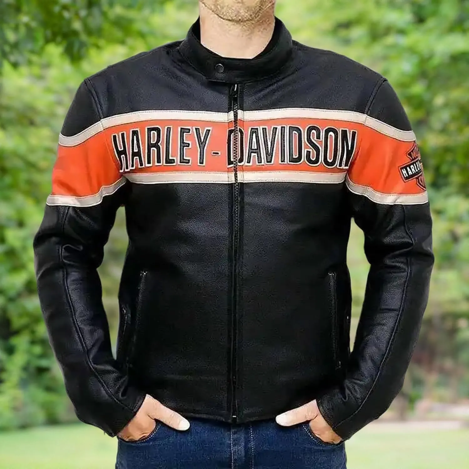 Biker Jacket For Mens  Victoria Lane Black Motorcycle Style  Premium Jacket