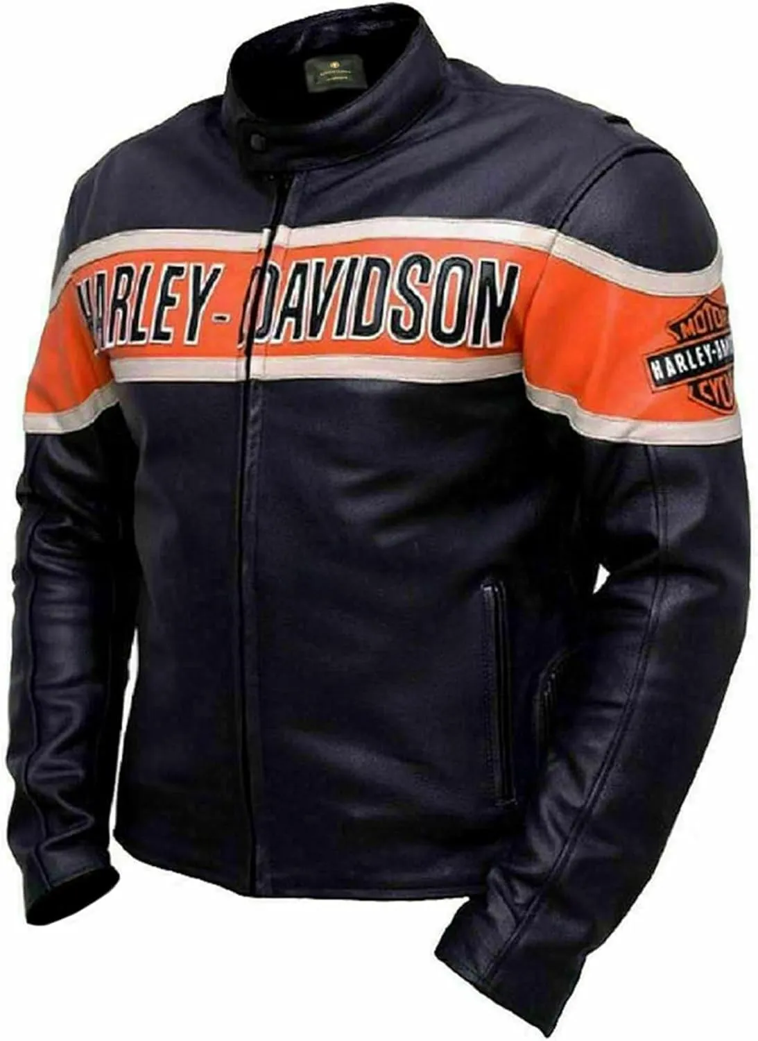 Biker Jacket For Mens  Victoria Lane Black Motorcycle Style  Premium Jacket