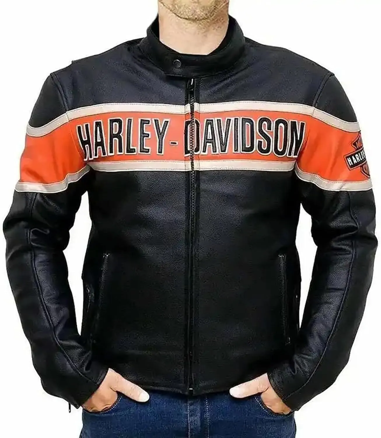 Biker Jacket For Mens  Victoria Lane Black Motorcycle Style  Premium Jacket