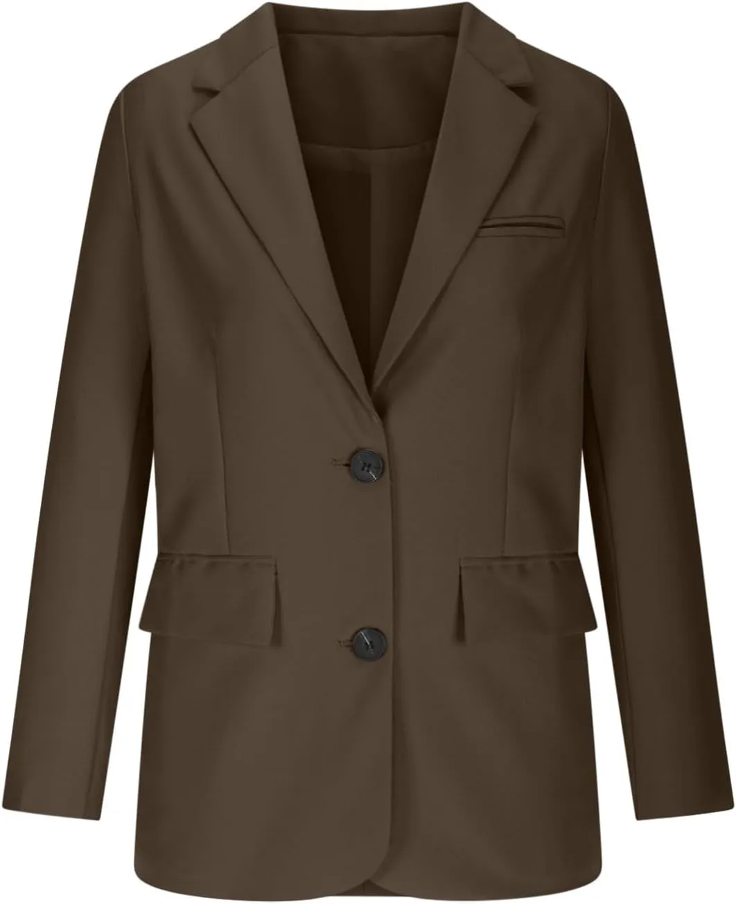 Blazers for Women Business Casual Long Sleeve Lapel Open Front Button Work Office Blazer Jackets with Pockets 2024