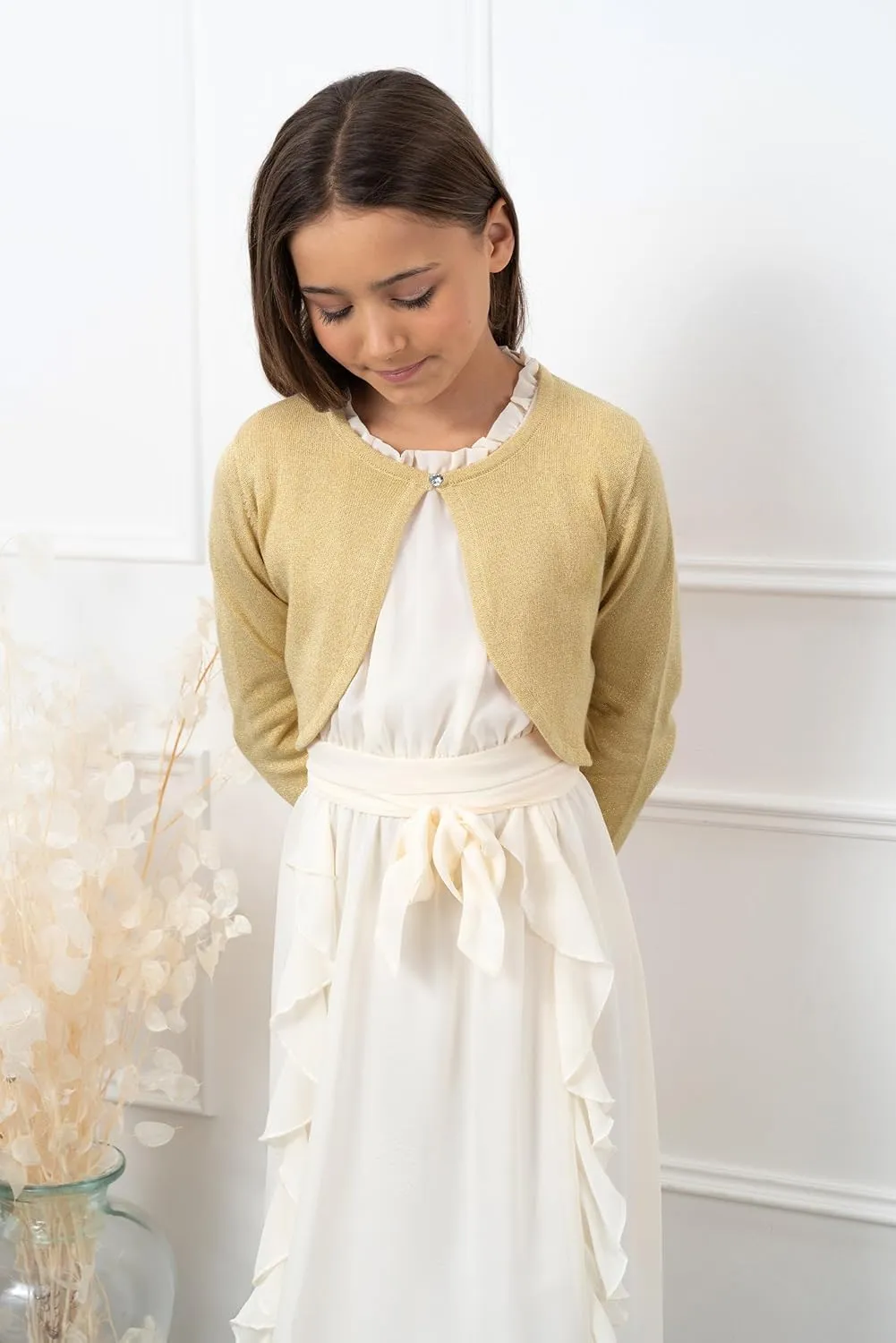 BOLEROSE Girls Long Sleeve Sparkle Cardigan Childrens Kids Bolero Shrug