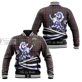 Borthwick Tartan Baseball Jacket with Alba Gu Brath Regal Lion Emblem