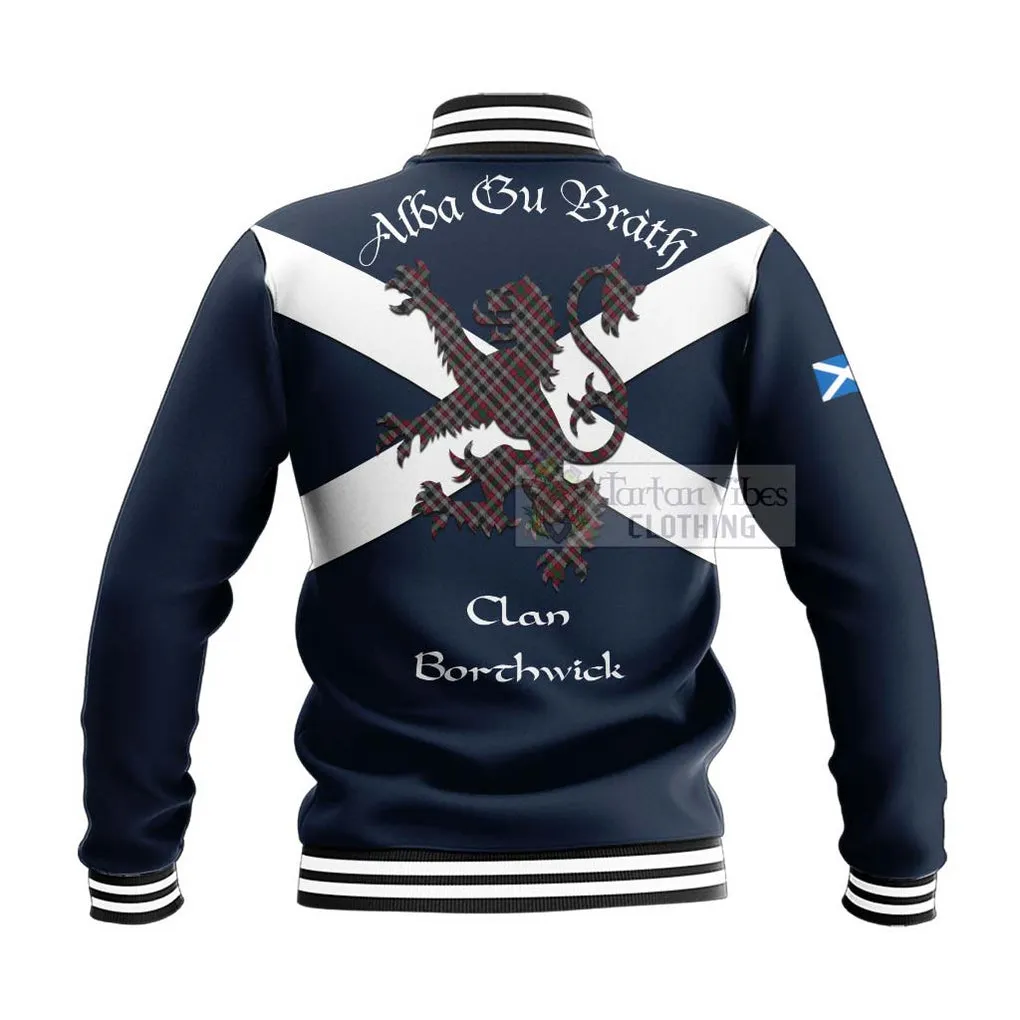 Borthwick Tartan Lion Rampant Baseball Jacket  Proudly Display Your Heritage with Alba Gu Brath and Clan Name