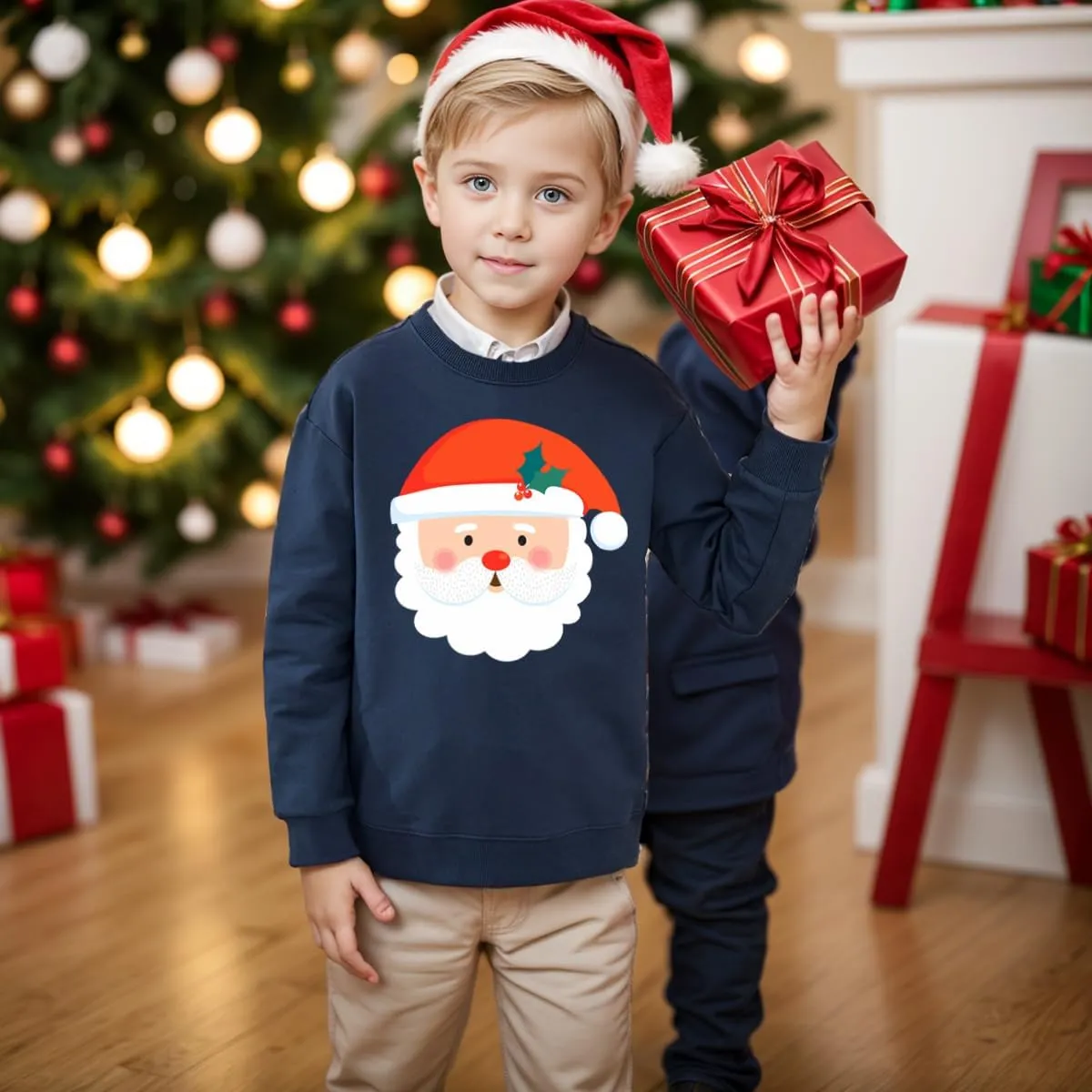 Boys Girls Christmas Sweatshirt Toddler Kids Ugly Xmas Sweater Style Santa Shirt Tops Clothes 1-7 Years