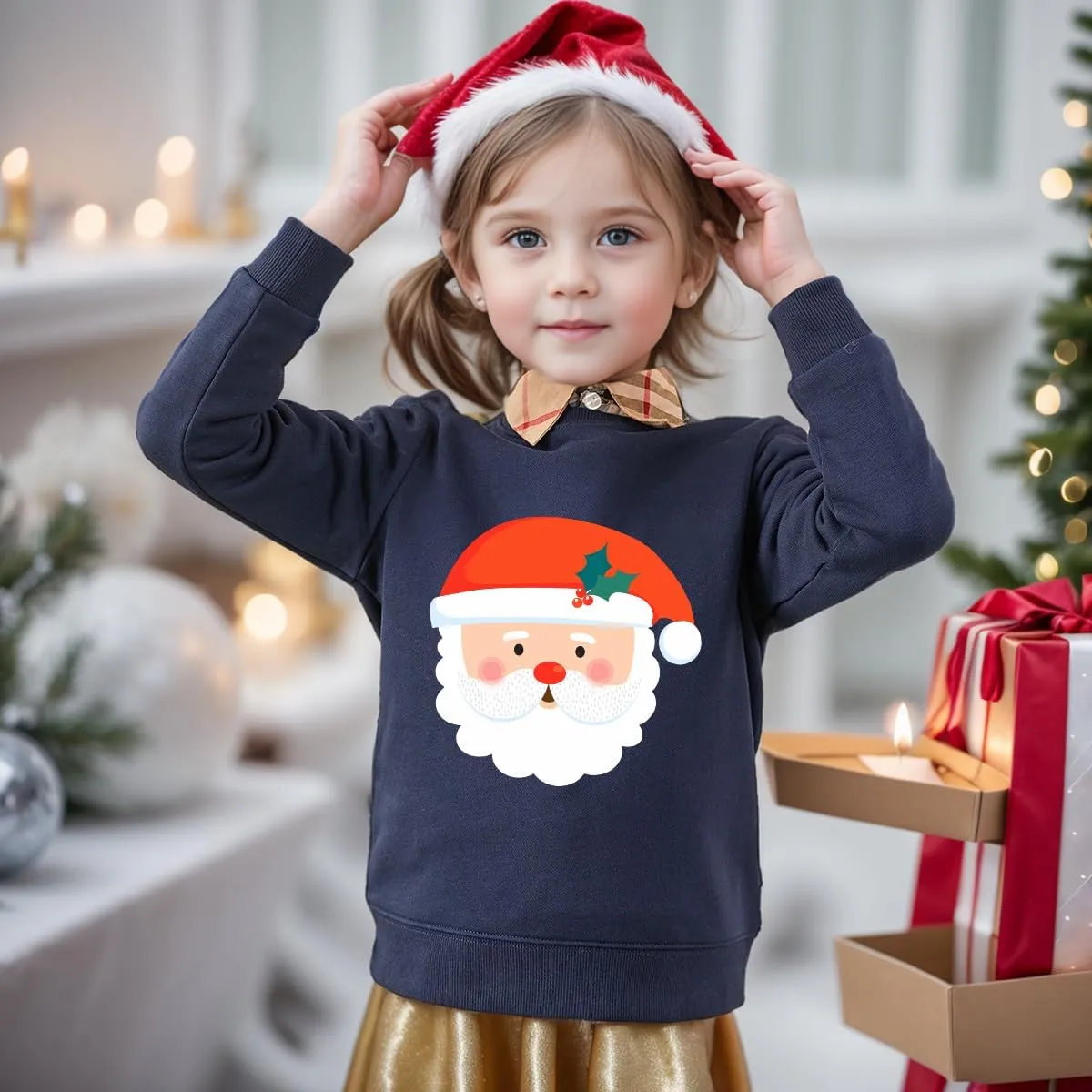 Boys Girls Christmas Sweatshirt Toddler Kids Ugly Xmas Sweater Style Santa Shirt Tops Clothes 1-7 Years