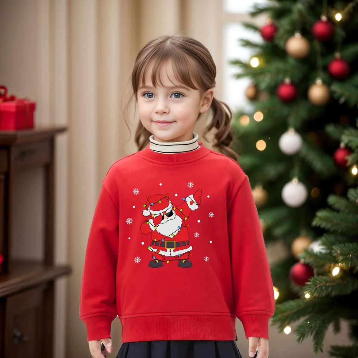 Boys Girls Christmas Sweatshirt Toddler Kids Ugly Xmas Sweater Style Santa Shirt Tops Clothes 1-7 Years