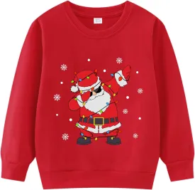 Boys Girls Christmas Sweatshirt Toddler Kids Ugly Xmas Sweater Style Santa Shirt Tops Clothes 1-7 Years