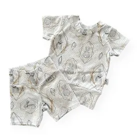 Bunny on Honeycomb Biker Shorts Lounge Set