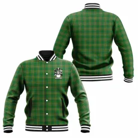 Burton Irish Clan Tartan Baseball Jacket with Coat of Arms
