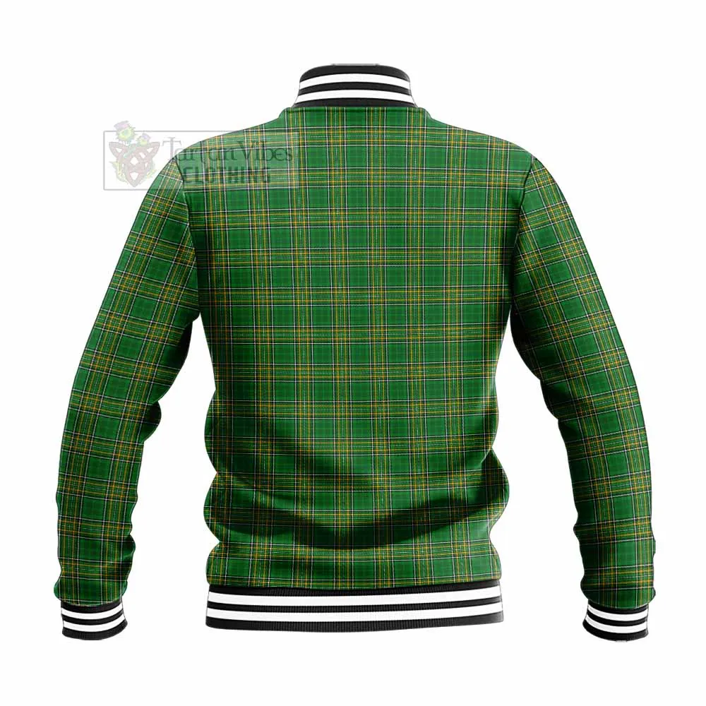 Burton Irish Clan Tartan Baseball Jacket with Coat of Arms