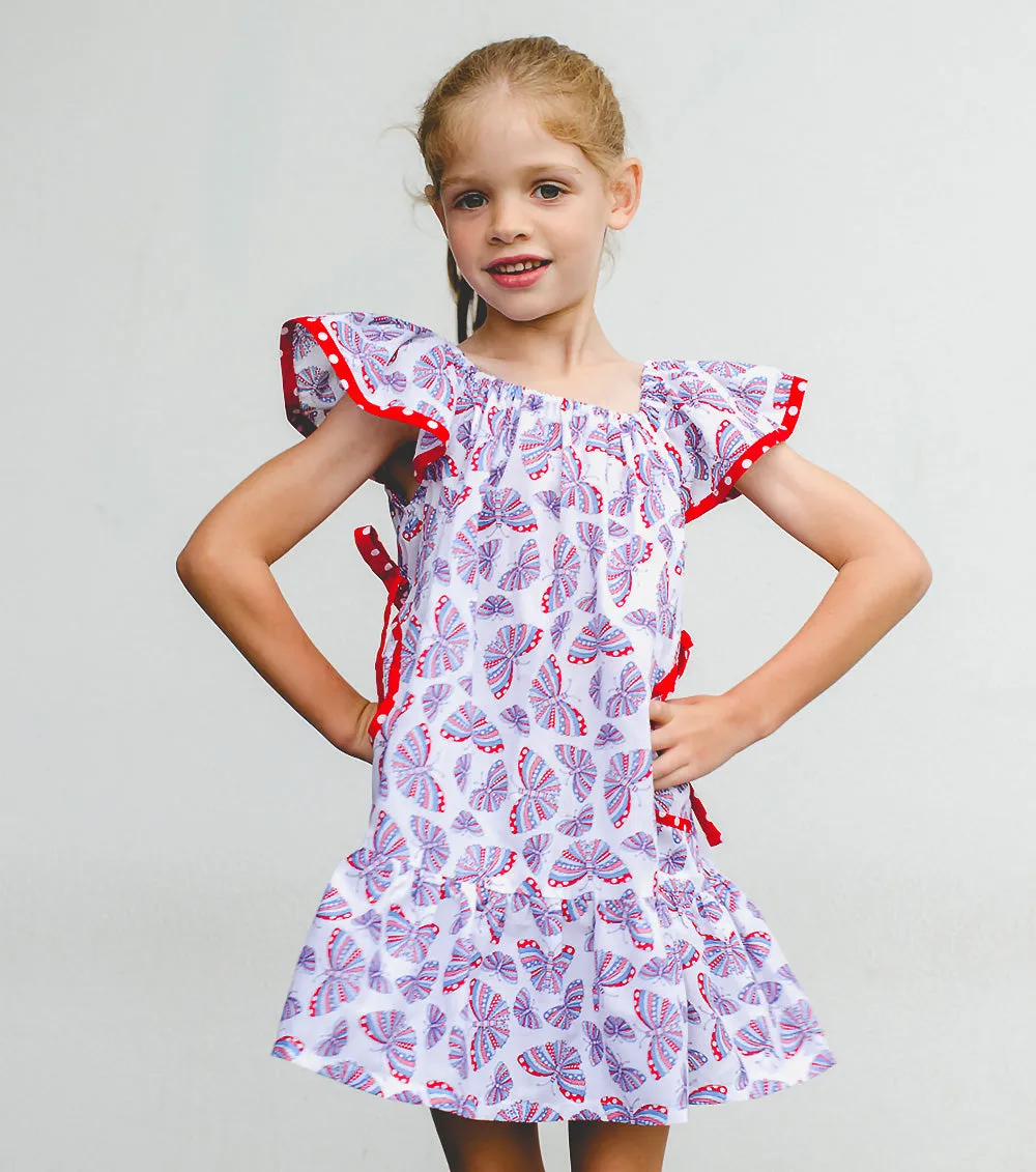 Butterfly Dress sewing pattern and tutorial, sizes 6-9 months to 10 years.