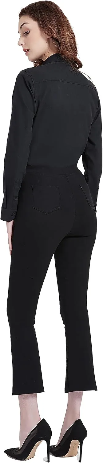 Button Up Shirt Women Long Sleeve Oxford Shirt Classic-Fit Cotton Work Blouse Wrinkle Resistant