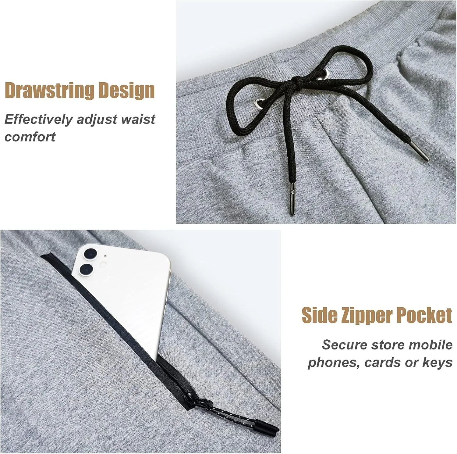 BUXKR Mens Workout Shorts 5 Inch Quick Dry Gym Shorts for Men Athletic Running Shorts with Zipper Pockets