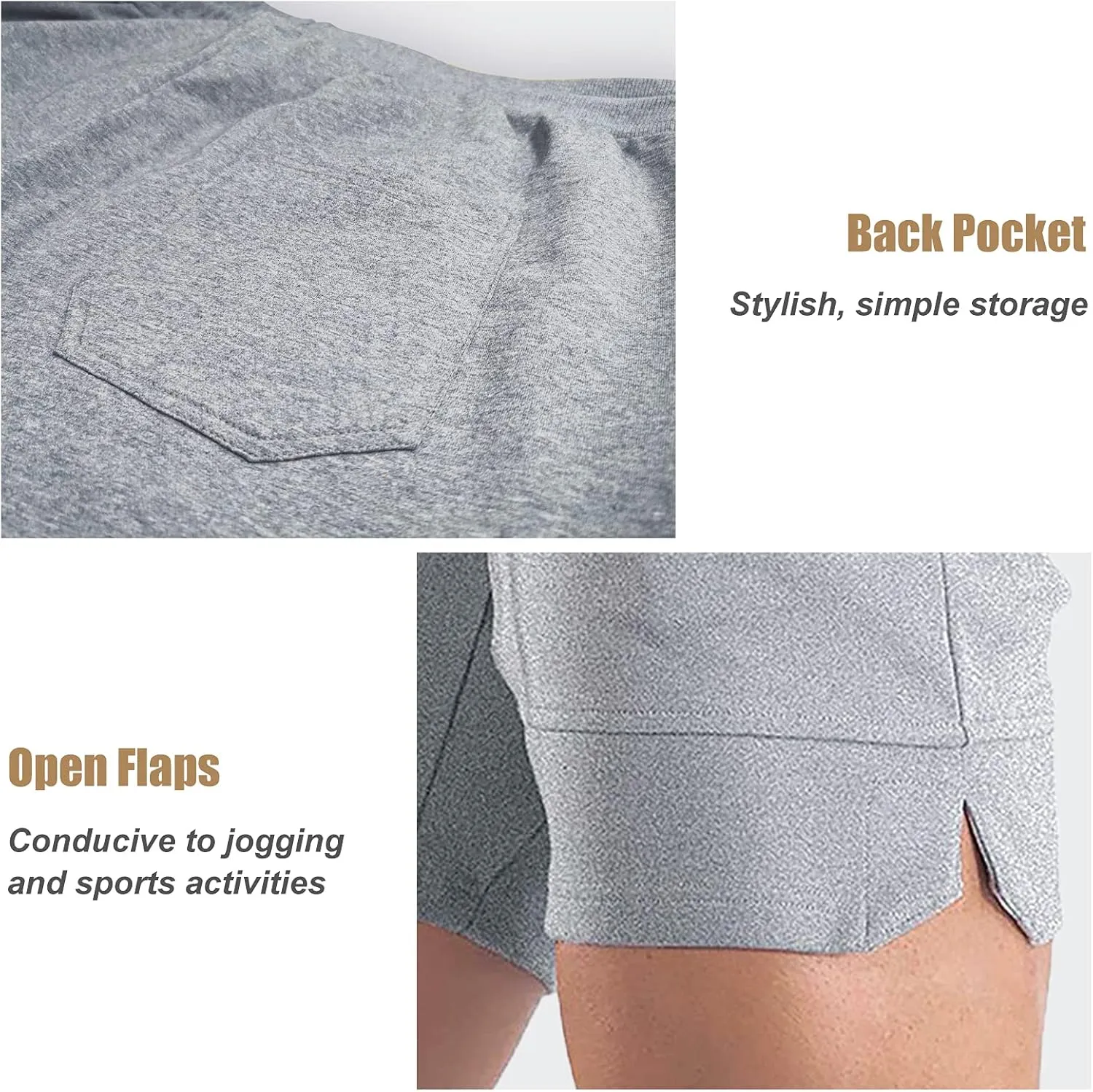 BUXKR Mens Workout Shorts 5 Inch Quick Dry Gym Shorts for Men Athletic Running Shorts with Zipper Pockets