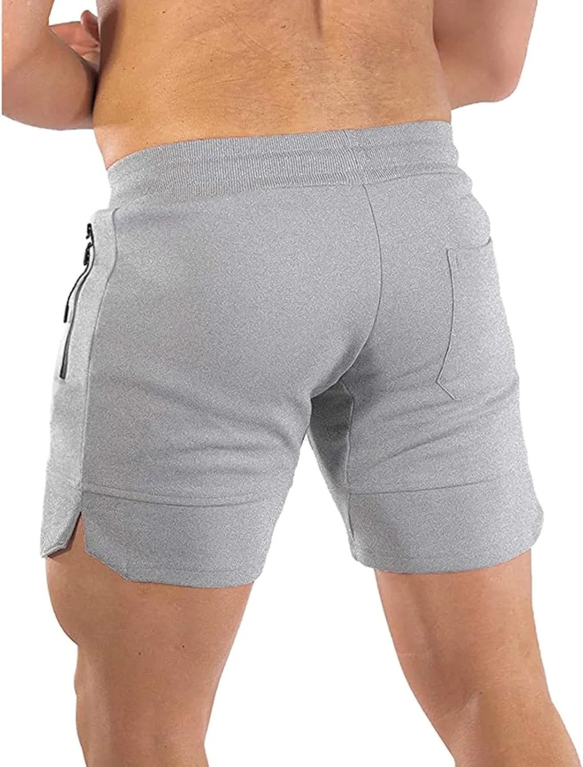 BUXKR Mens Workout Shorts 5 Inch Quick Dry Gym Shorts for Men Athletic Running Shorts with Zipper Pockets