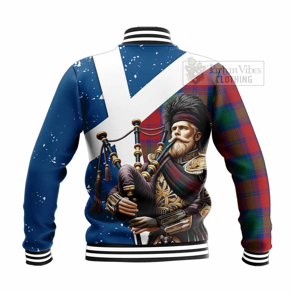 Byres (Byses) Tartan Baseball Jacket with Family Crest Scottish Bagpiper Vibes