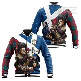 Byres (Byses) Tartan Baseball Jacket with Family Crest Scottish Bagpiper Vibes