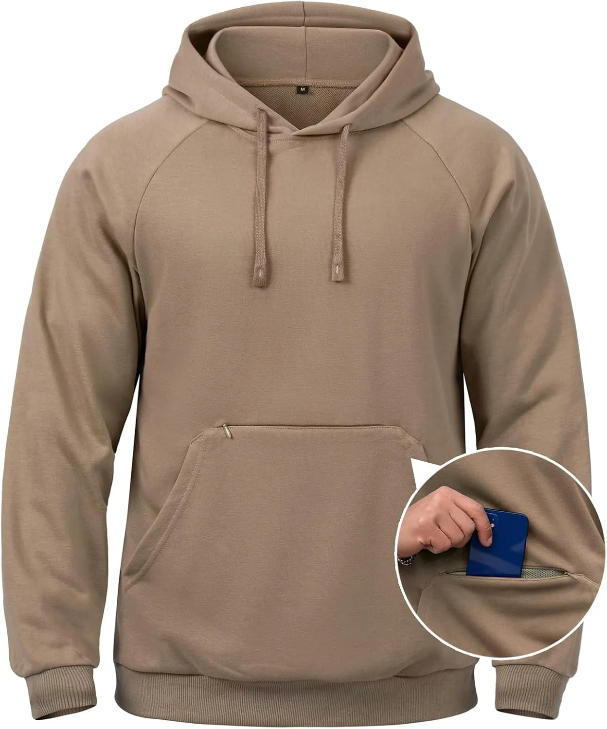 CARWORNIC Men's Hoodies Pullover Soft Hooded Sweatshirts Long Sleeve Casual Hoodies with Zipper Pocket