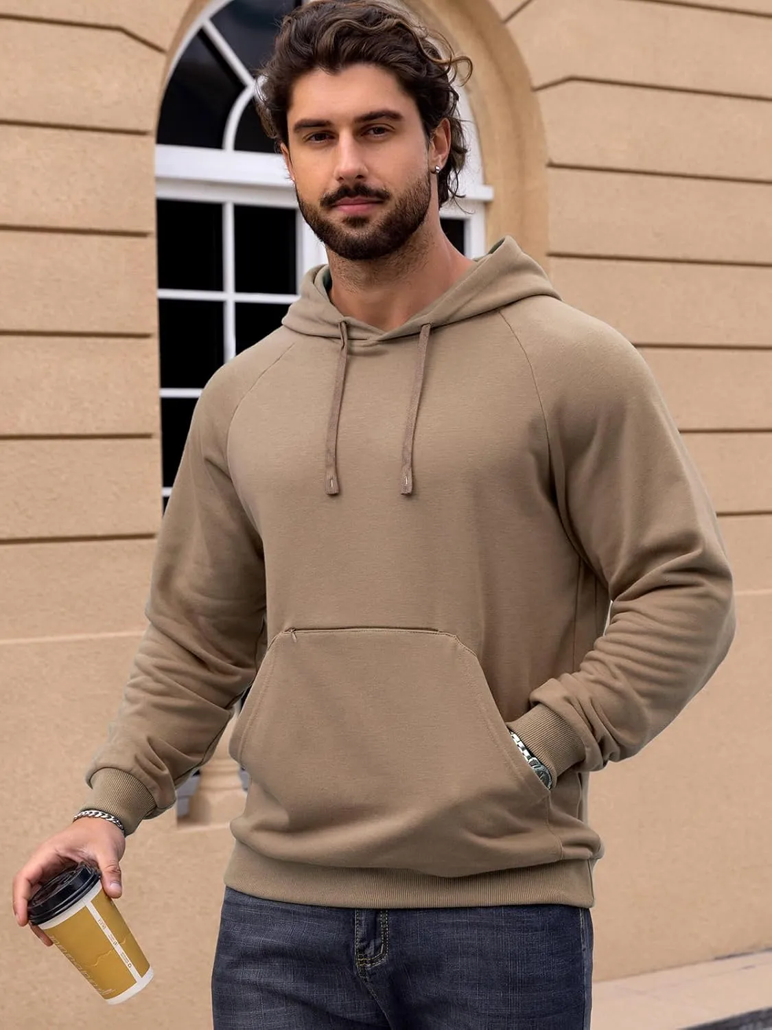 CARWORNIC Men's Hoodies Pullover Soft Hooded Sweatshirts Long Sleeve Casual Hoodies with Zipper Pocket