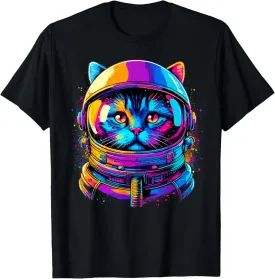 Cat Galaxy Astronaut Cat Space T-Shirt