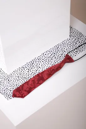 Children's Wine Paisley Print Tie