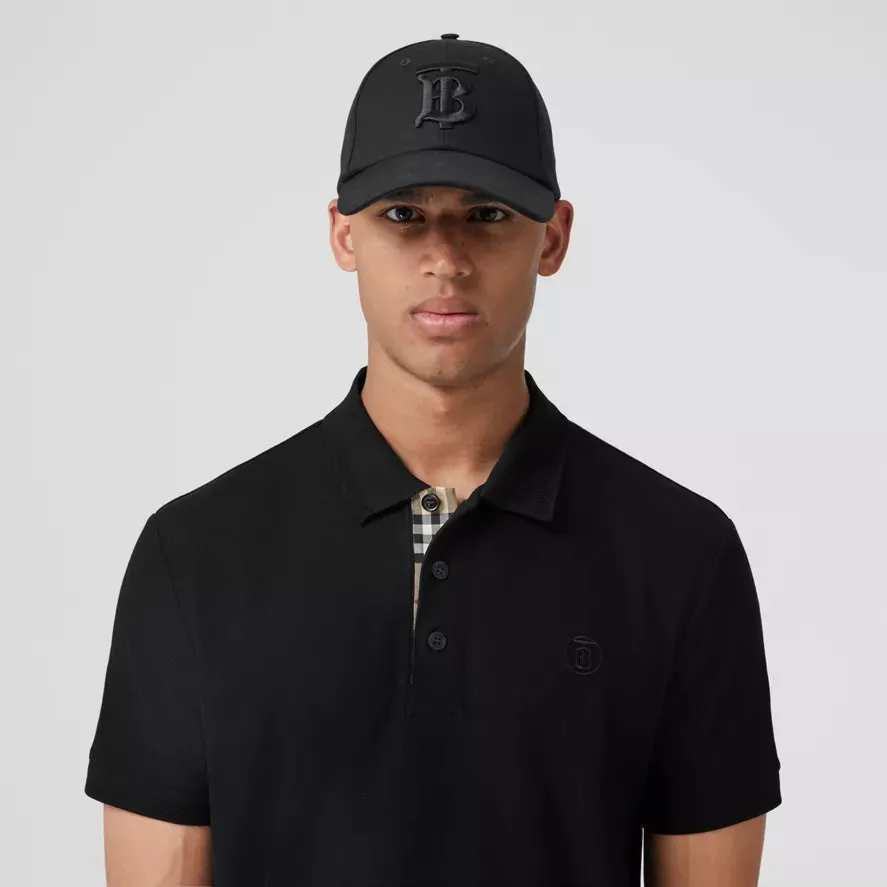 CLTH280 BUR Monogram Motif Cotton Piqué Polo Shirt