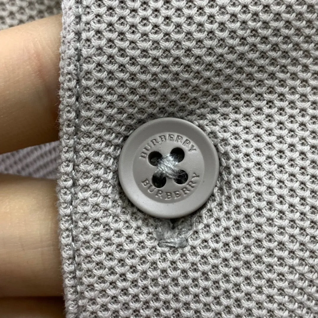 CLTH280 BUR Monogram Motif Cotton Piqué Polo Shirt